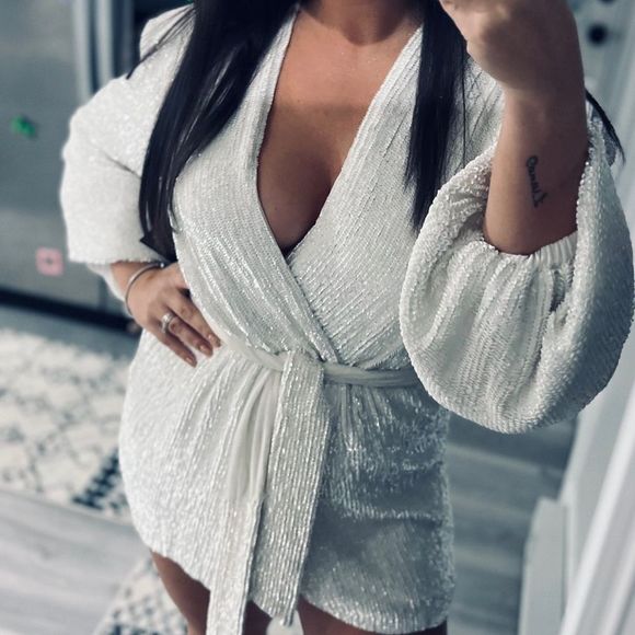 Gabrielle Robe in moonglow white - Retrofete - Picture 2 of 7